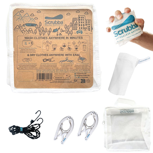 The Scrubba Waterclear Wash & Dry Kit - Ships from China