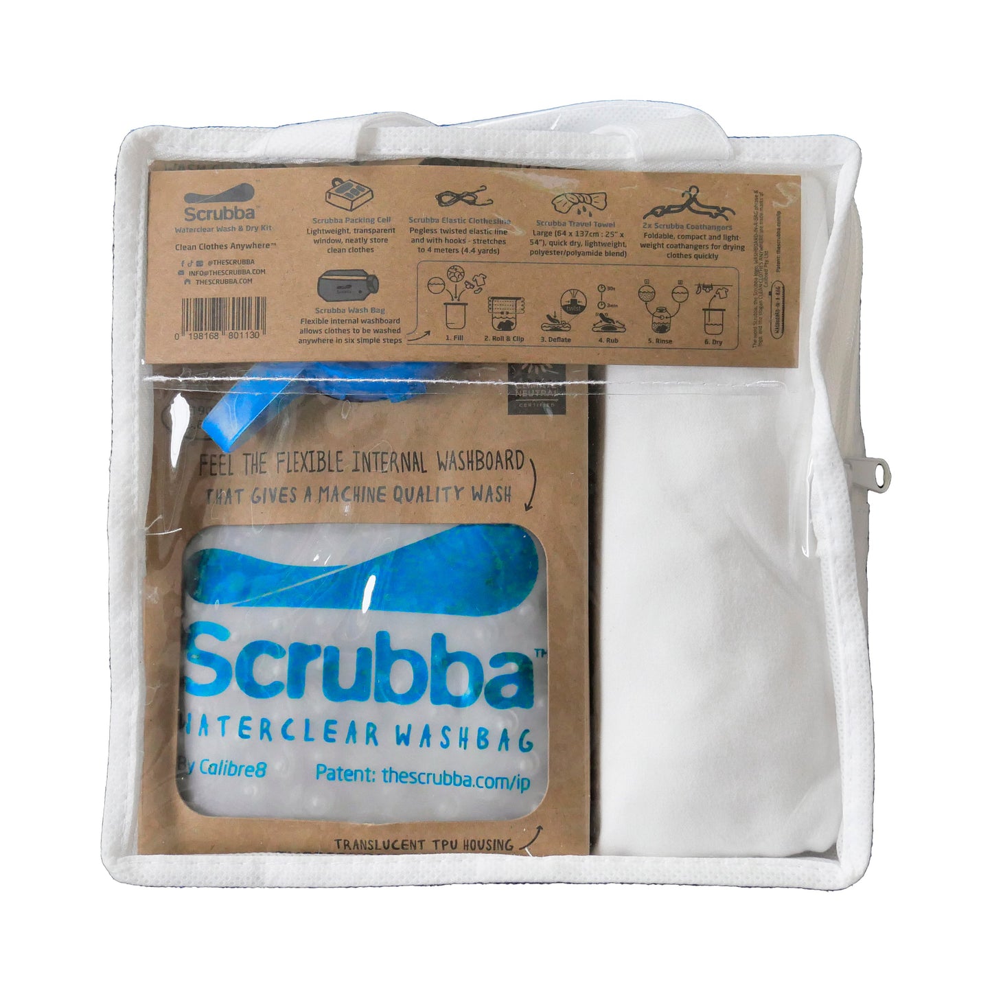 The Scrubba Waterclear Wash & Dry Kit - Ships from China