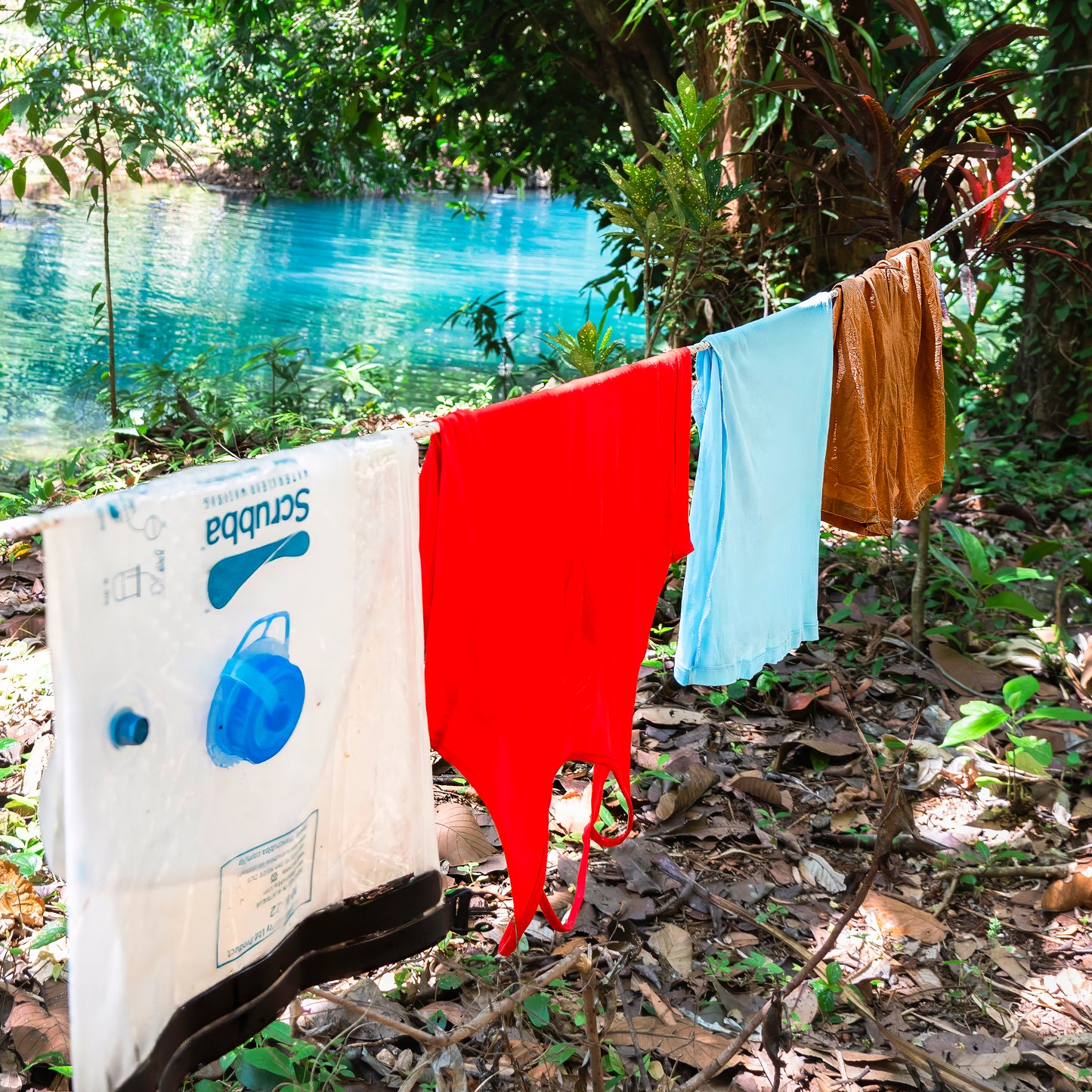 The Scrubba Waterclear Wash Bag - a translucent portable washing machine