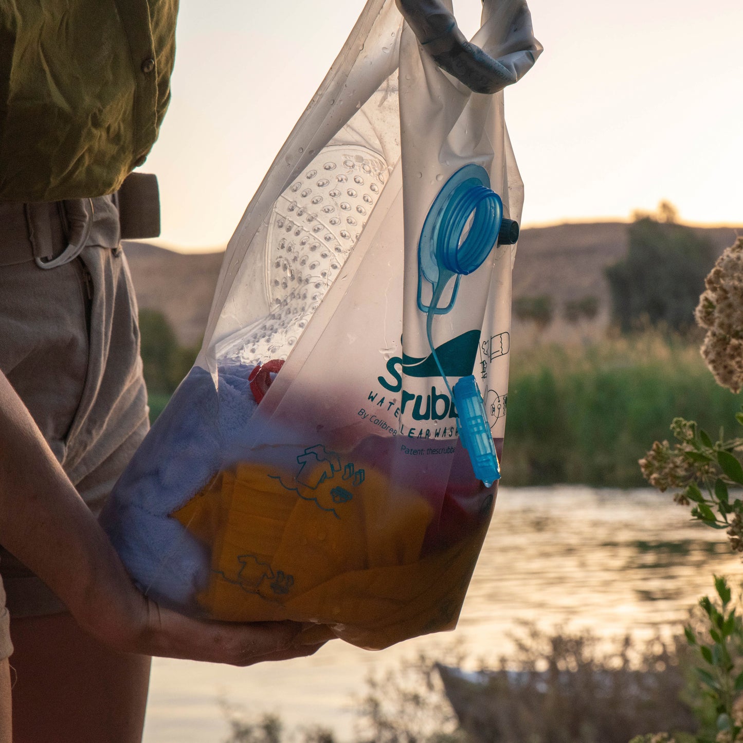 The Scrubba Waterclear Wash Bag - a translucent portable washing machine