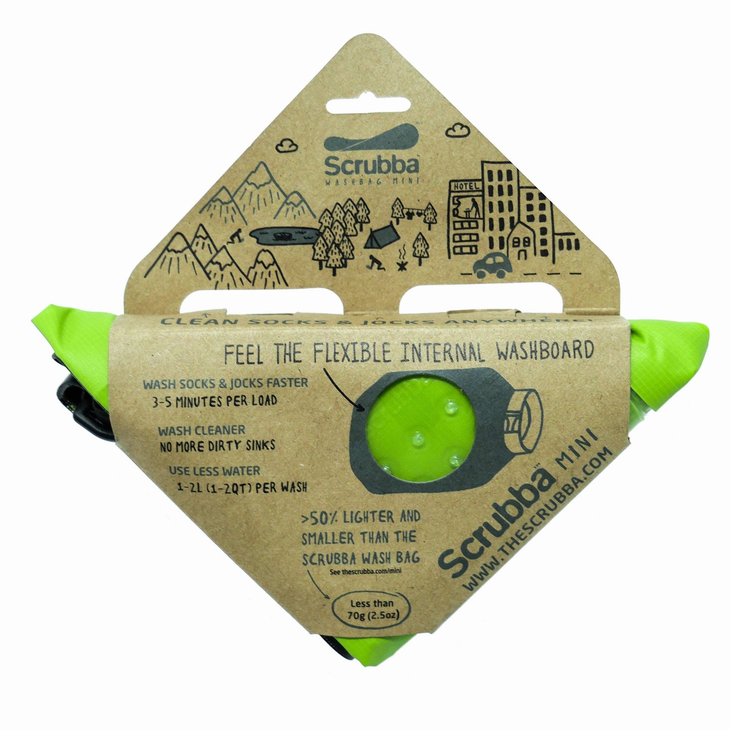 Scrubba Wash Bag Mini in packaging
