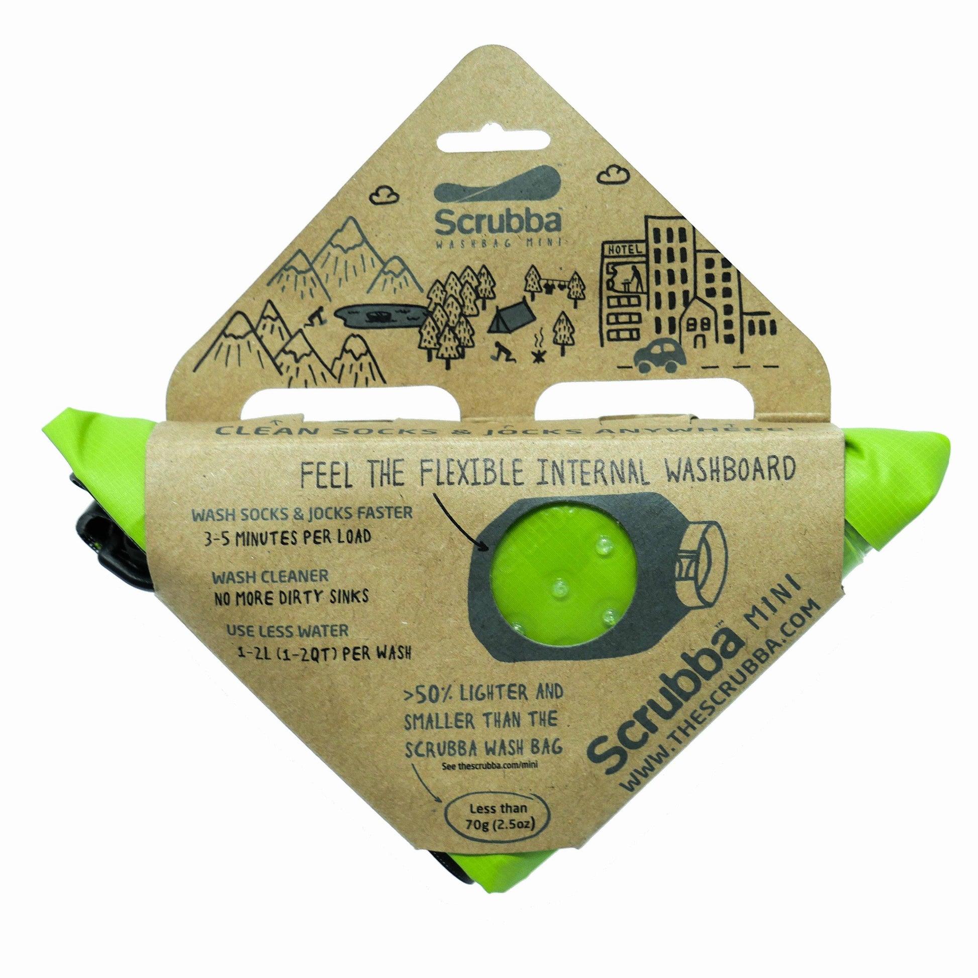 Scrubba Wash Bag Mini in packaging
