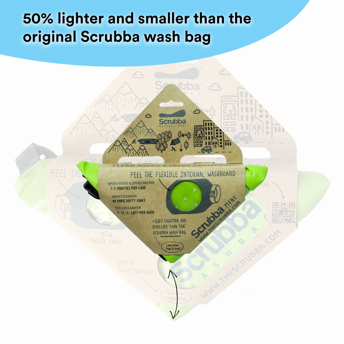 Scrubba wash bag - MINI - tiny travel washing machine for travel - ships from China Scrubba by Calibre8