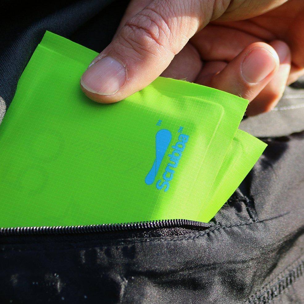 The Scrubba Weightless Wallet - ships from Australia The Scrubba Wash Bag Green back pocket