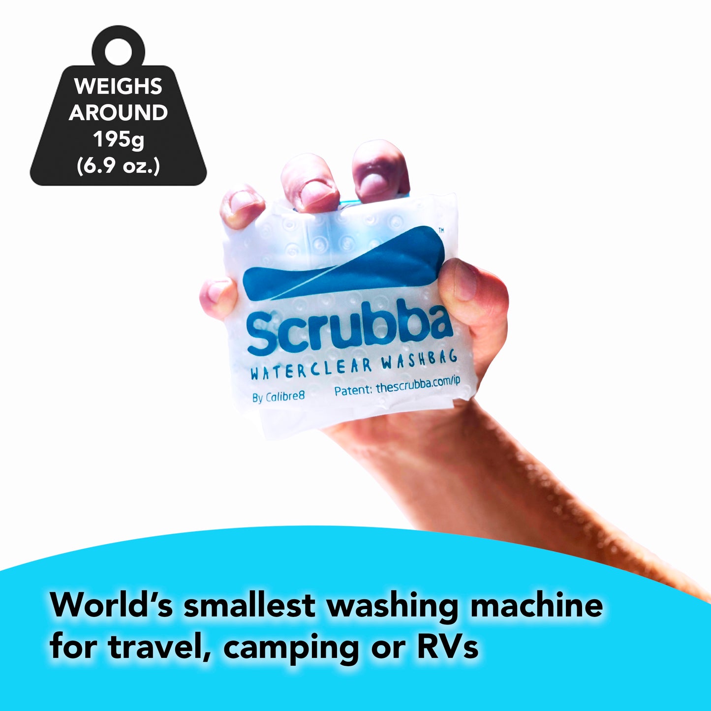 The Scrubba Waterclear Wash Bag - a translucent portable washing machine - Ships from China