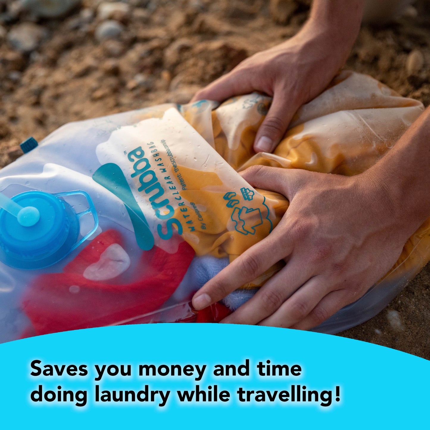 The Scrubba Waterclear Wash Bag - a translucent portable washing machine - Ships from China