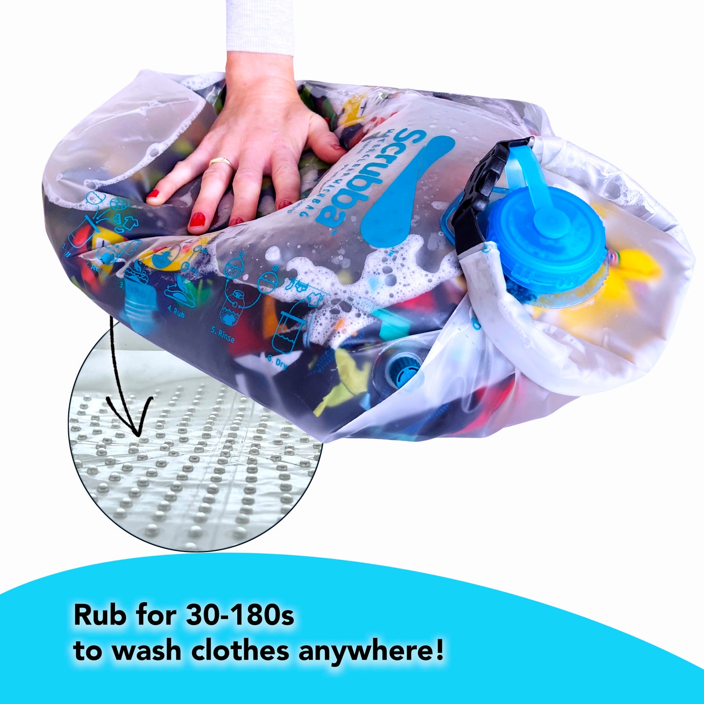 The Scrubba Waterclear Wash Bag - a translucent portable washing machine - Ships from China